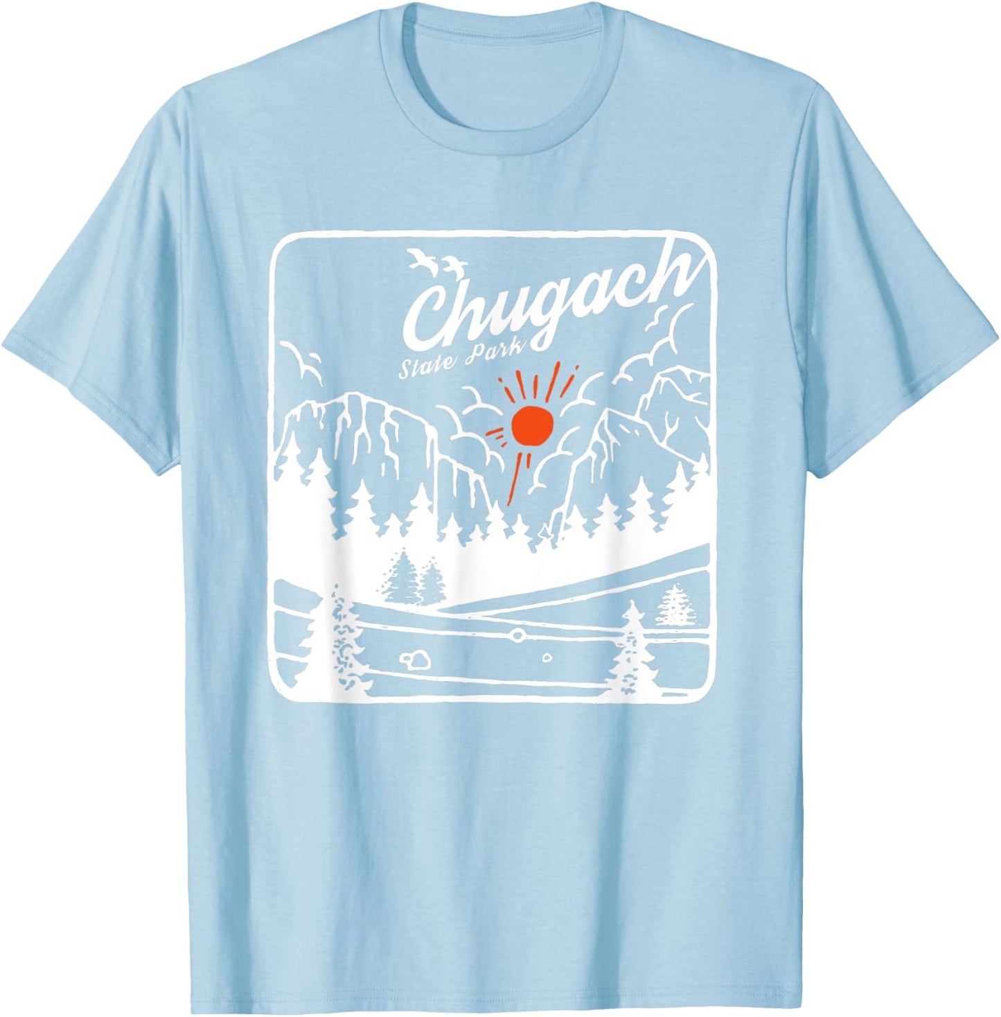 Chugach State Park Alaska Modern Cool AK T-Shirt - T-Shirt | Light Blue