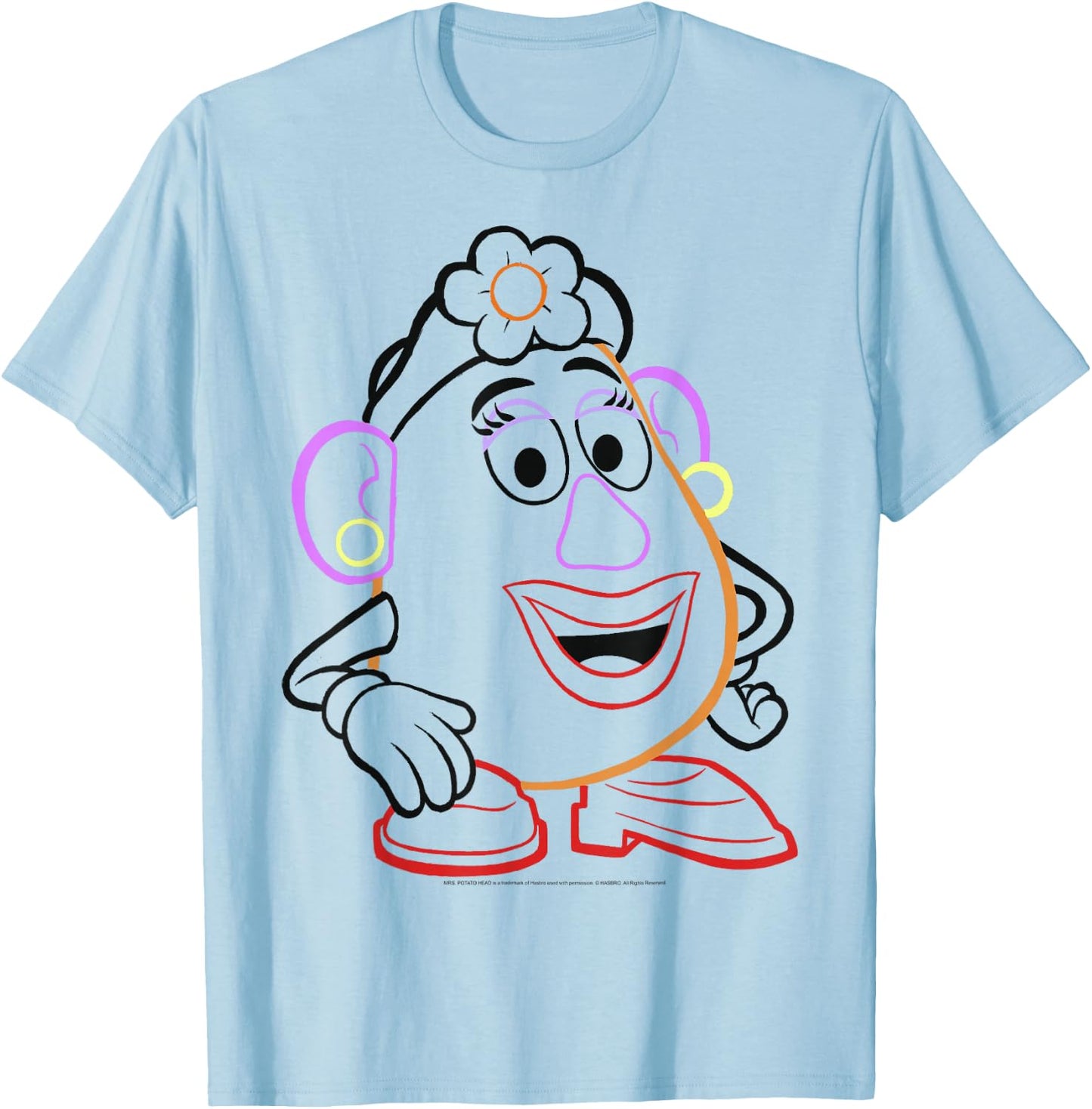 Disney Pixar Toy Story Mrs. Potato Head Line Art T-Shirt - T-Shirt | Light Blue