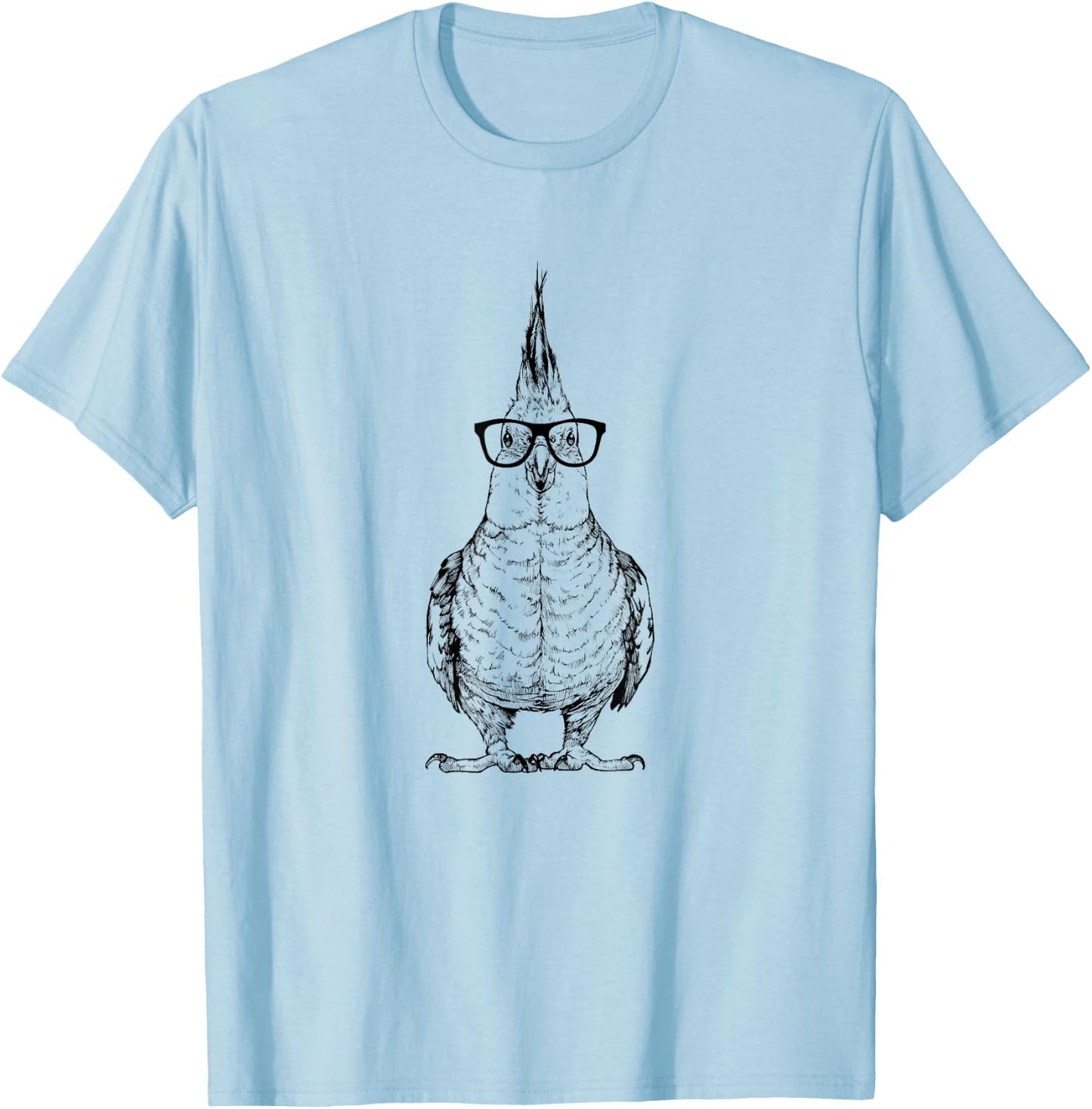 The Pawster Cockatiel Nerdy Glasses Cockatoo Bird T-Shirt - T-Shirt | Light Blue