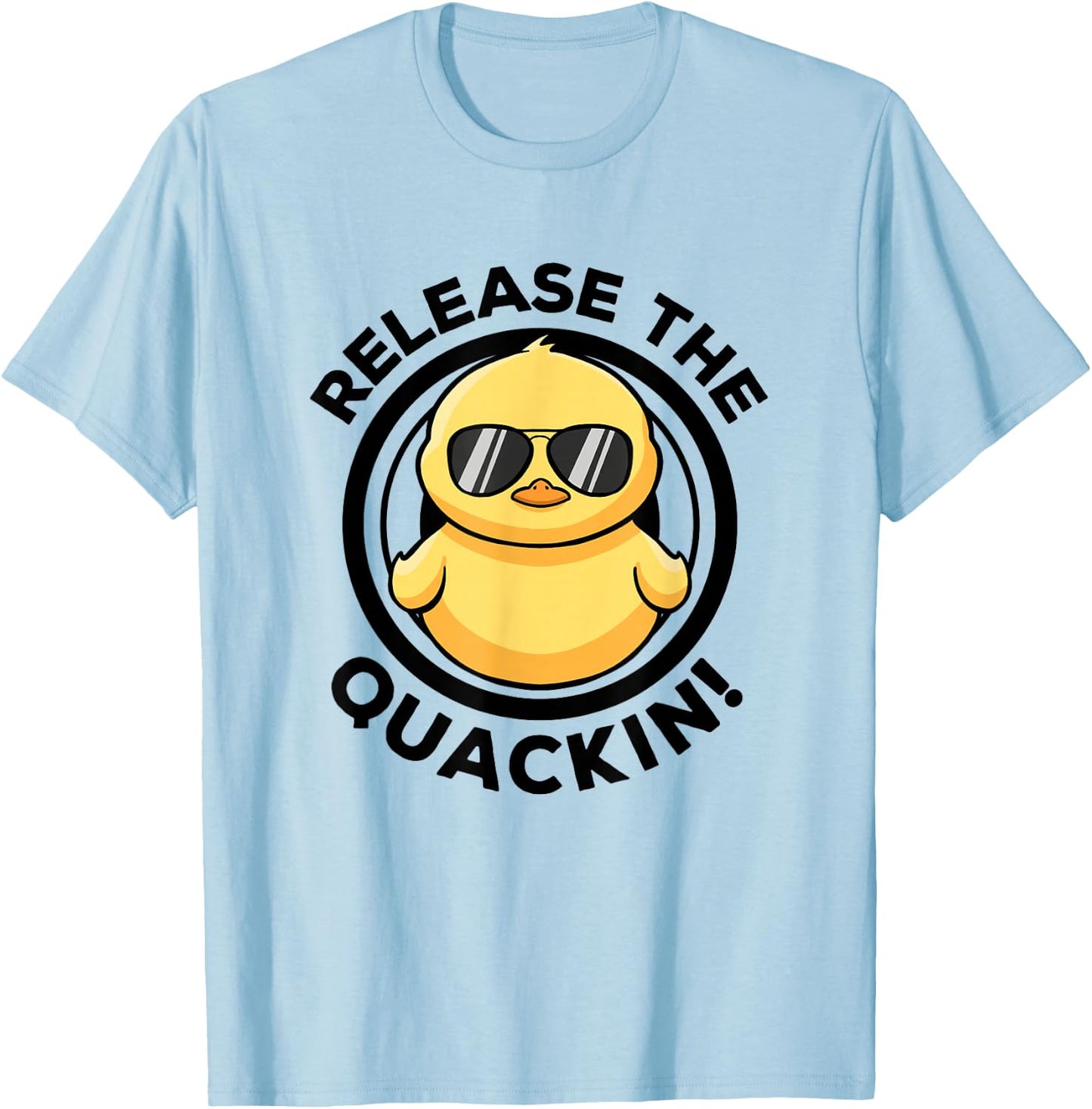 Release The Quackin I Love Duck Lovers Funny Yellow Duck T-Shirt - T-Shirt | Light Blue