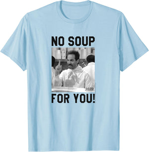 Seinfeld Yev Kassem No Soup for You T-Shirt - T-Shirt | Light Blue