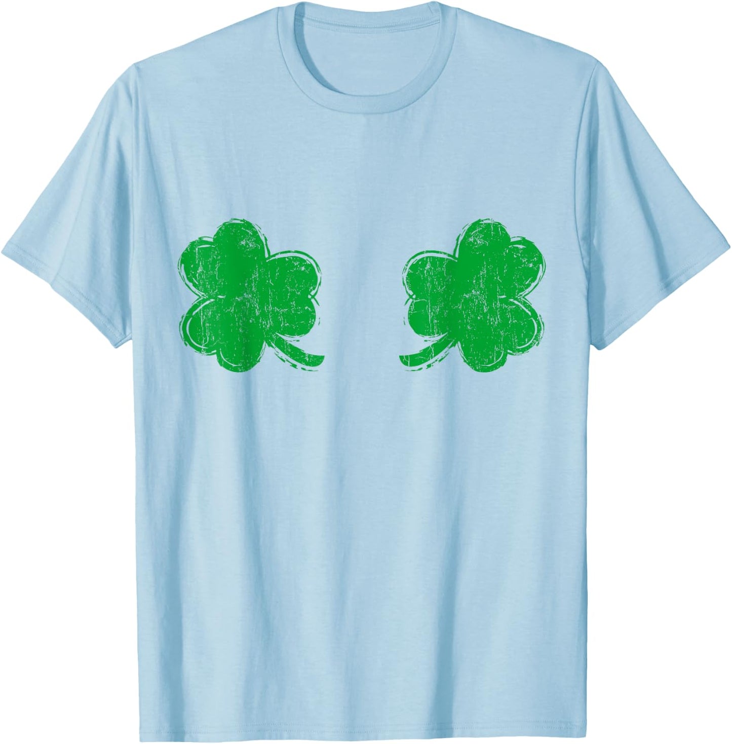 Shamrock Boobs Irish Boobies St Patricks Day Shirt T-Shirt - T-Shirt | Light Blue