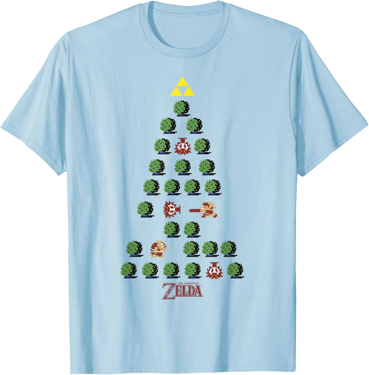 The Legend of Zelda 8-Bit Christmas Tree T-Shirt - T-Shirt | Light Blue