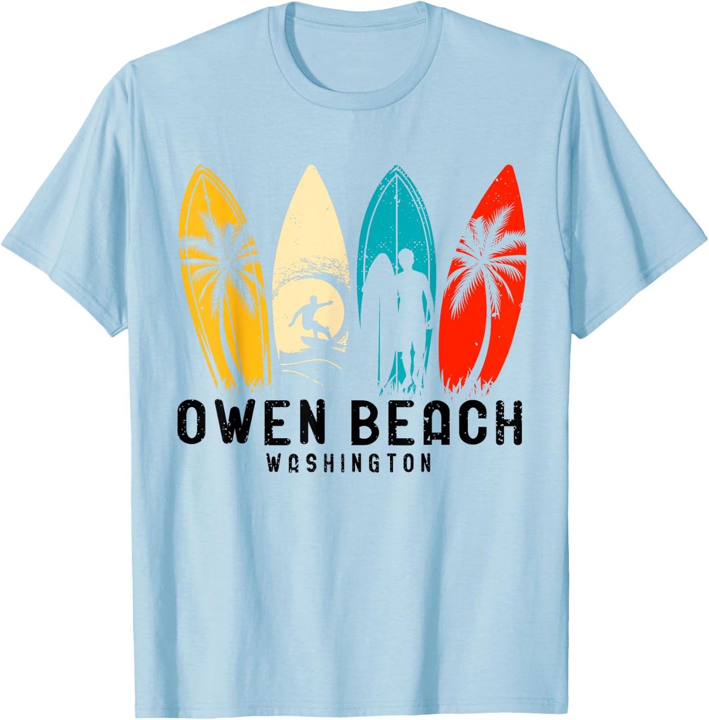 Vintage Washington Owen Beach Surfboarder Women Kids T-Shirt - T-Shirt | Light Blue