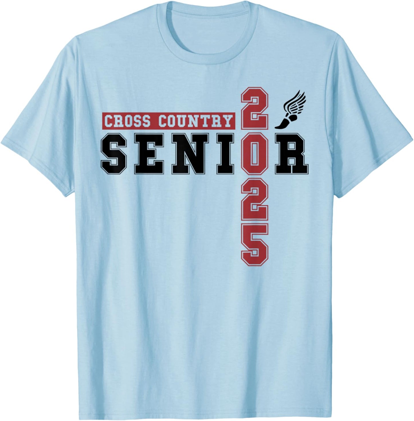 Cross Country Senior Night Senior 2025 Graduation Party 46 T-Shirt - T-Shirt | Light Blue