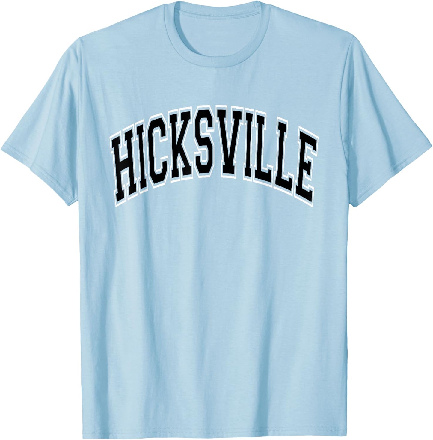 Hicksville Arched Style Orange with Black Text T-Shirt - T-Shirt | Light Blue