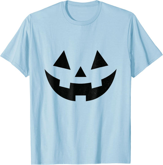 Vintage Pumpkin Face Jackolantern Jack O Lantern Halloween T-Shirt - T-Shirt | Light Blue