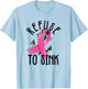 Refuse To Sink Pink Ribbon Anchor Breast Cancer Campaign T-Shirt - T-Shirt | Light Blue