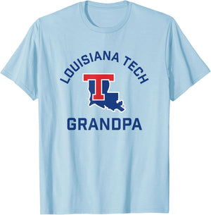 Louisiana Tech Bulldogs Arched Grandpa T-Shirt - T-Shirt | Light Blue