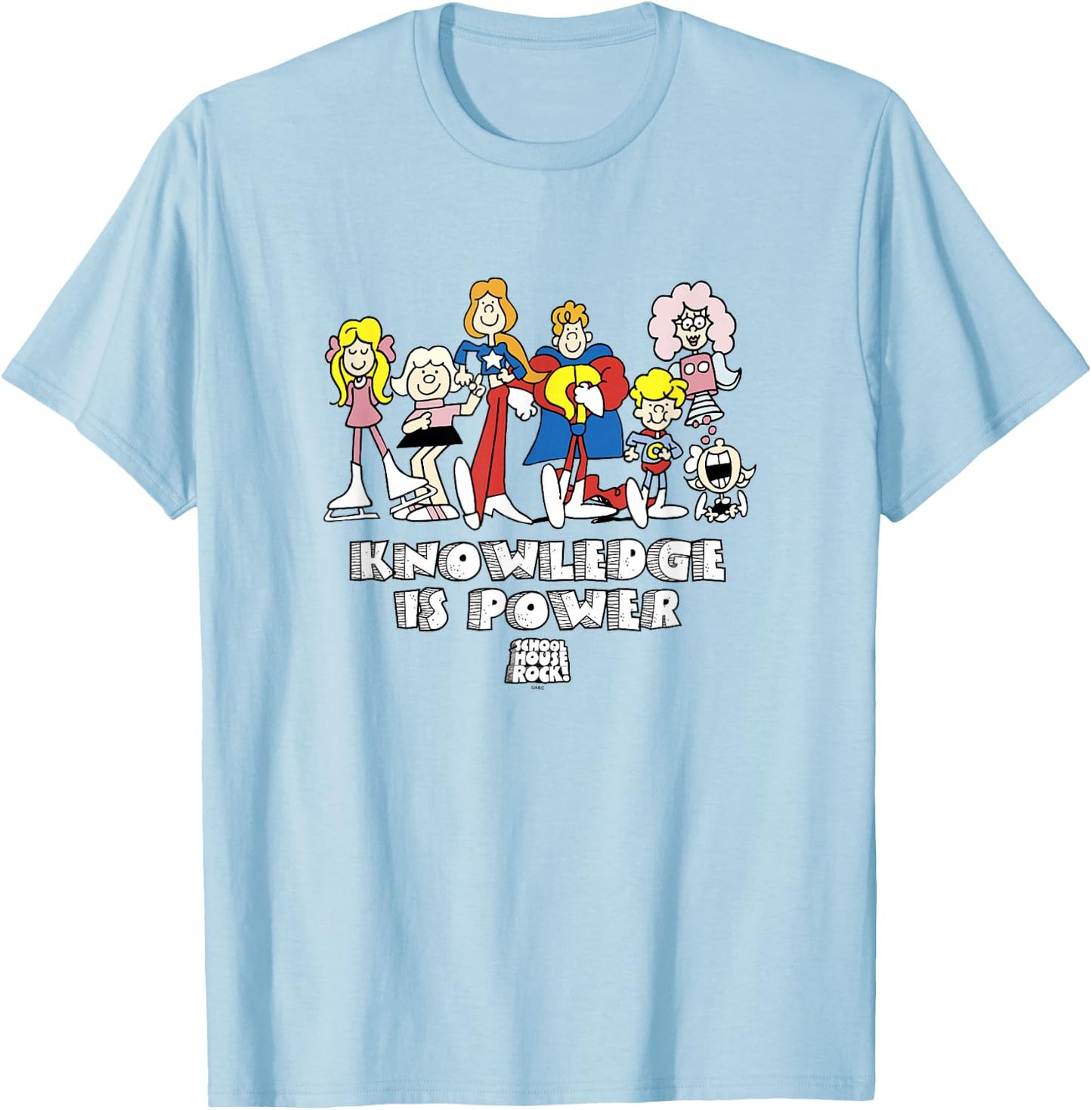 Schoolhouse Rock! Favorite Characters Knowledge is Power T-Shirt - T-Shirt | Light Blue