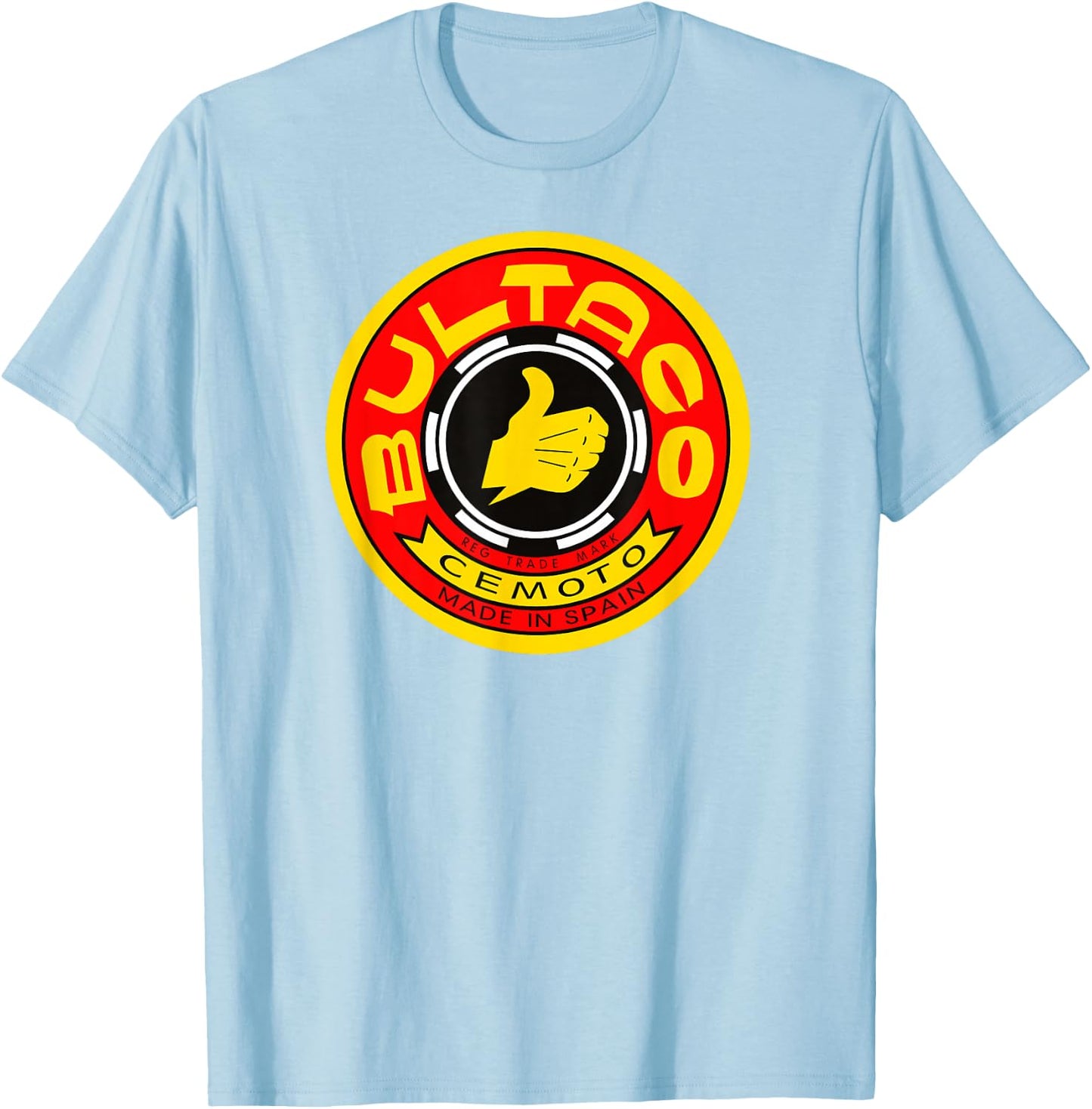Vintage Bultaco Motorcycle Design T-Shirt - T-Shirt | Light Blue
