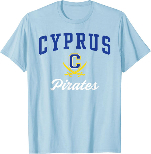Cyprus High School Pirates T-Shirt - T-Shirt | Light Blue