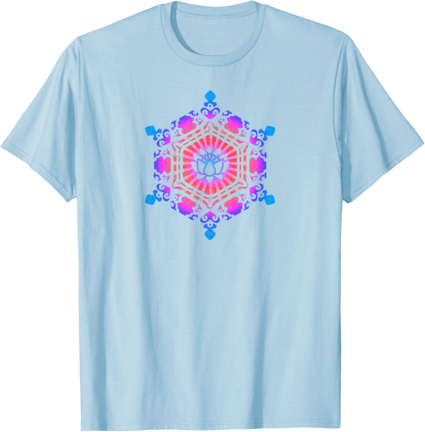 Water crystal, love, lotus flower, yoga, symbol, buddhism T-Shirt - T-Shirt | Light Blue