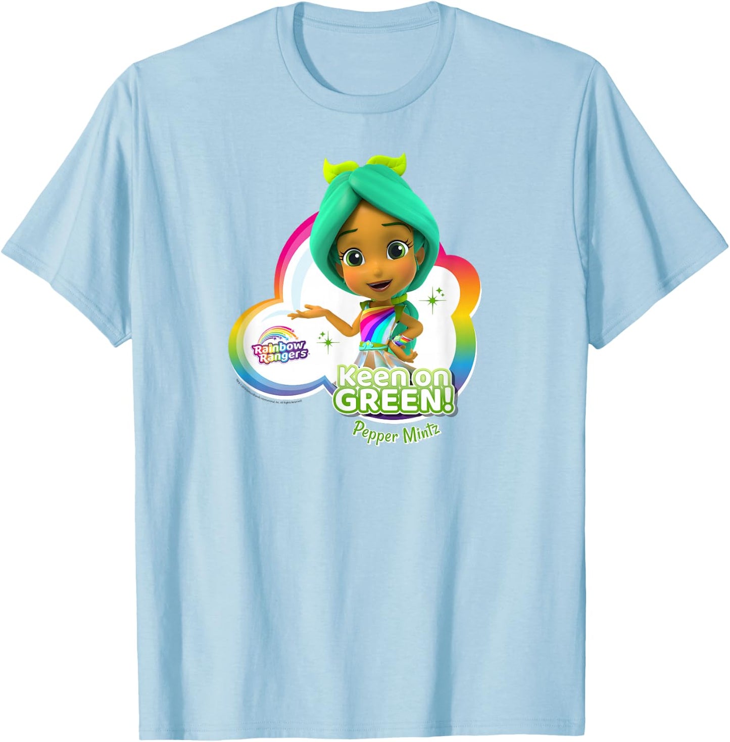 Rainbow Rangers Pepper Mintz "Keen on Green!" T-Shirt - T-Shirt | Light Blue