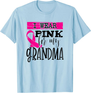 I Wear Pink for My Grandma - Breast Cancer Awareness T-Shirt - T-Shirt | Light Blue