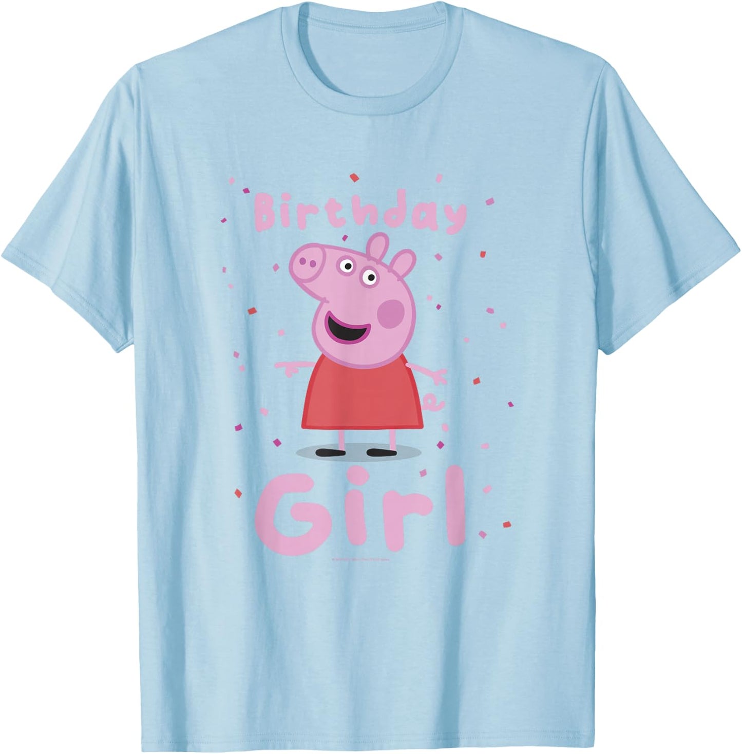 Peppa Pig Birthday Girl Pink Celebration Lyrics T-Shirt - T-Shirt | Light Blue