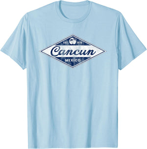 Vintage Cancun Palm Trees retro 70s Surfer Mexican Vacation T-Shirt - T-Shirt | Light Blue
