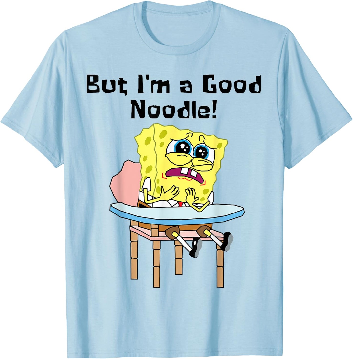 Mademark x SpongeBob SquarePants - But I Am A Good Noodle SpongeBob SquarePants Back To School T-Shirt - T-Shirt | Light Blue