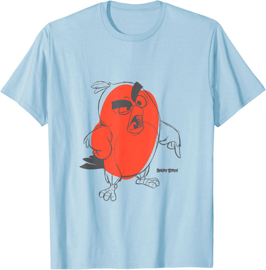 Angry Birds Red Character Sketch Official Merchandise T-Shirt - T-Shirt | Light Blue