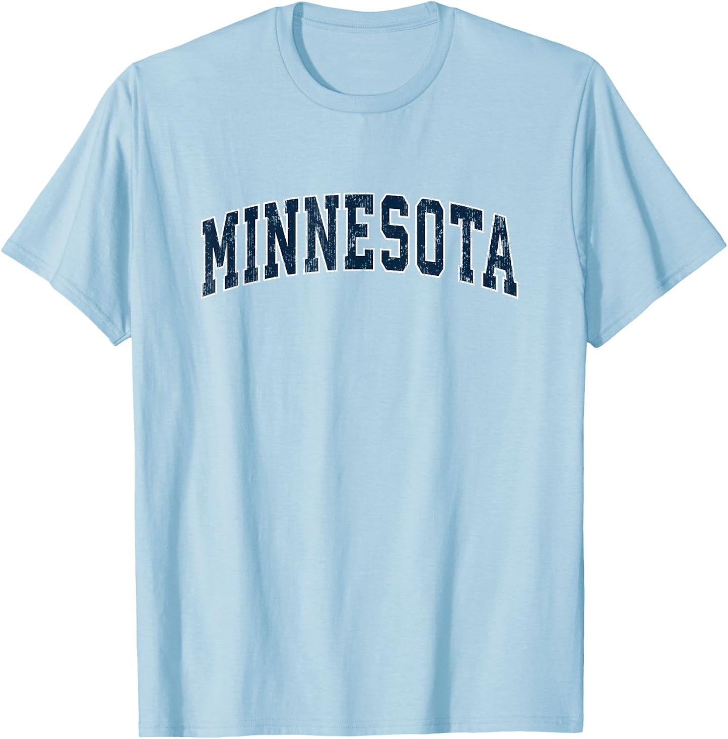 Minnesota MN Vintage Sports Design Navy Design T-Shirt - T-Shirt | Light Blue