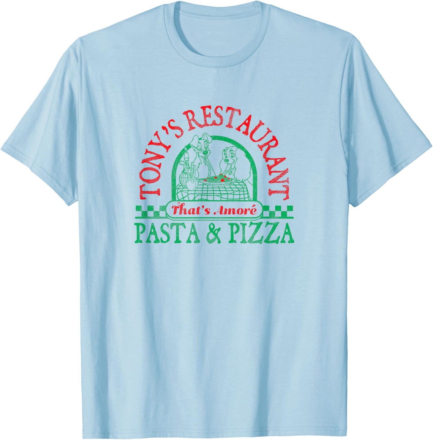 Disney Lady And The Tramp Tony's Restaurant That's Amore T-Shirt - T-Shirt | Light Blue