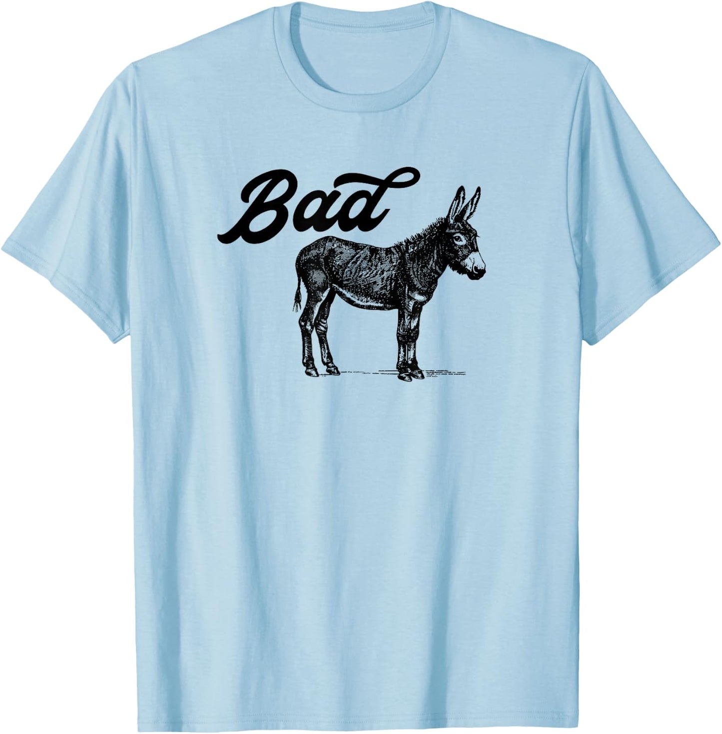 Bad Ass Vintage Distressed Retro Donkey Mule Burro T-Shirt - T-Shirt | Light Blue
