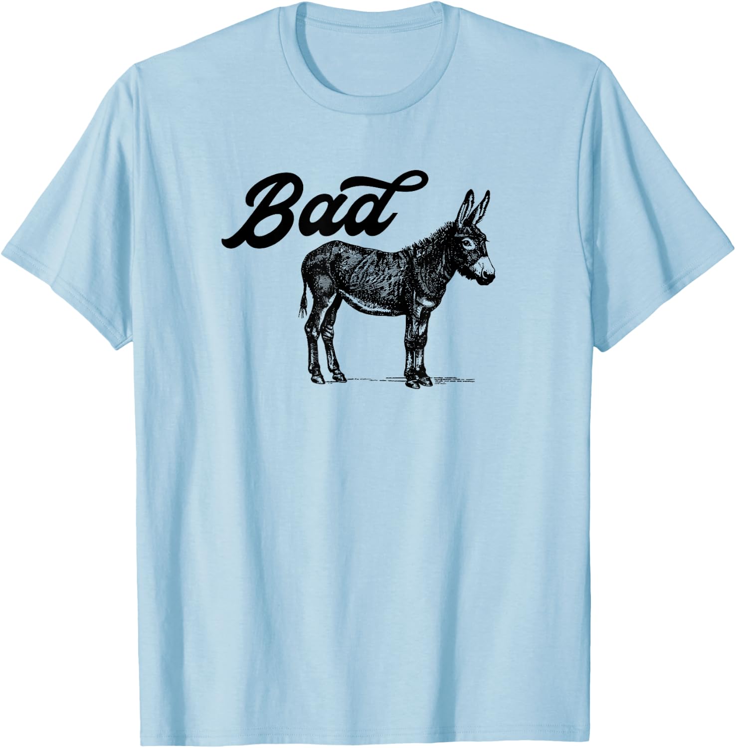 Bad Ass Vintage Distressed Retro Donkey Mule Burro T-Shirt - T-Shirt | Light Blue