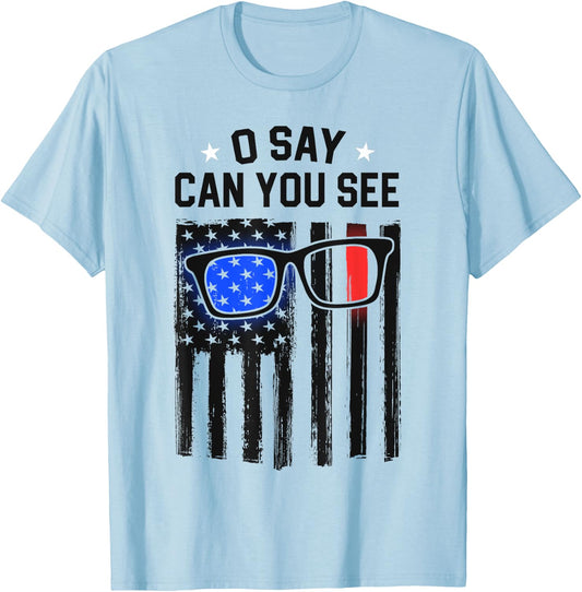 Optician Gift Optometrist Dad Eye Doctor Gift American Flag T-Shirt - T-Shirt | Light Blue
