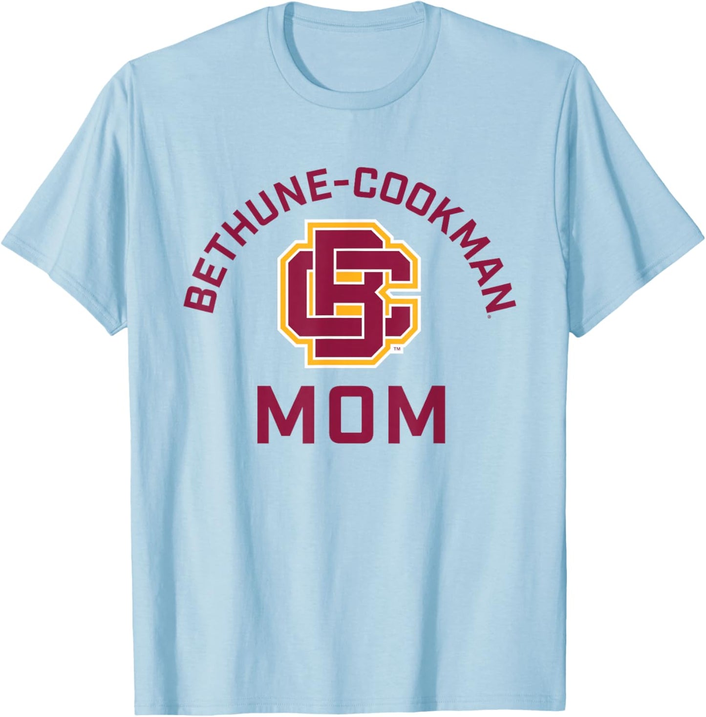 Bethune-Cookman University Wildcats Arched Mom T-Shirt - T-Shirt | Light Blue