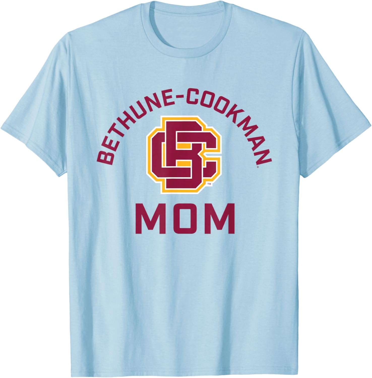 Bethune-Cookman University Wildcats Arched Mom T-Shirt - T-Shirt | Light Blue