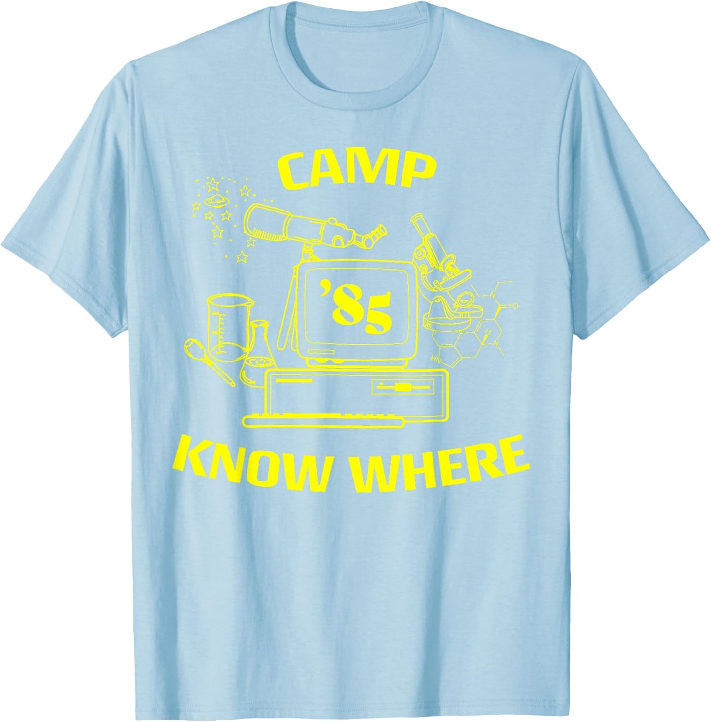 Netflix Stranger Things Camp Know Where 85 Logo T-Shirt - T-Shirt | Light Blue