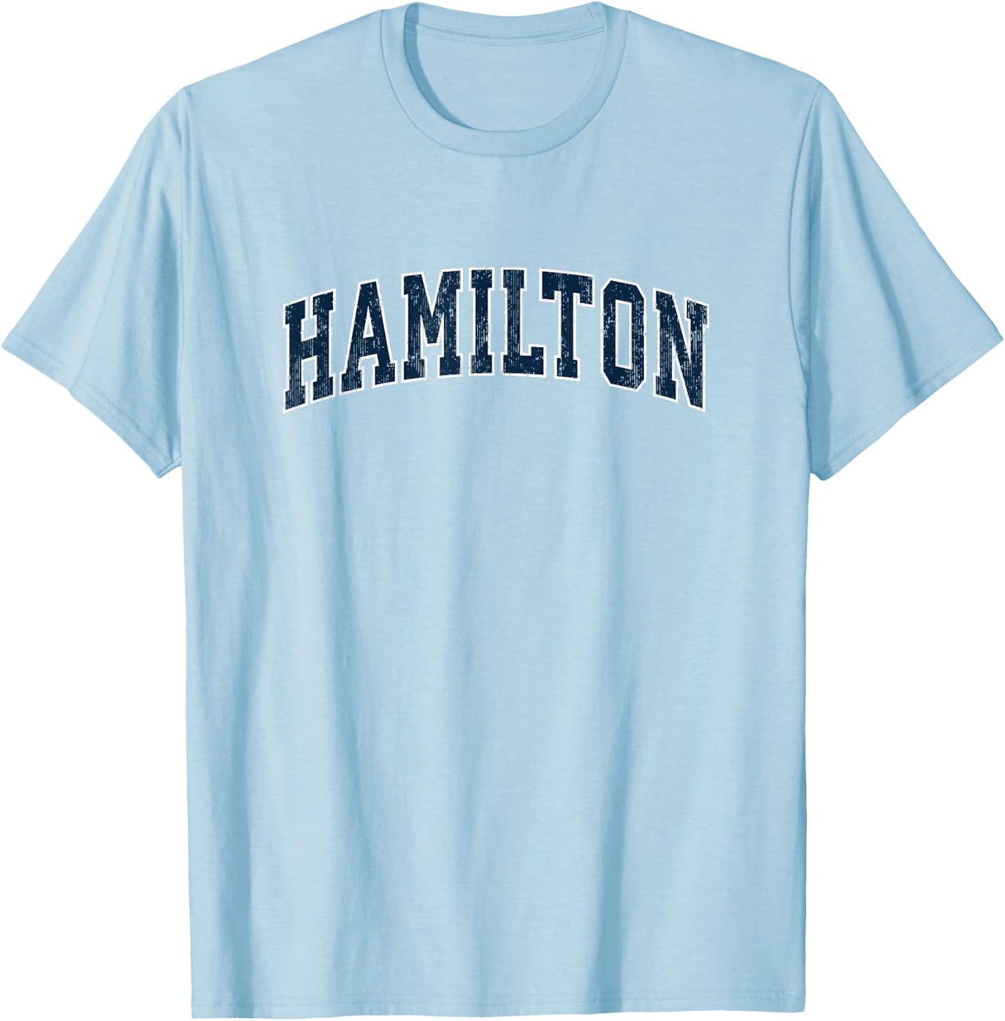 Hamilton Ohio OH Vintage Sports Design Navy Design T-Shirt - T-Shirt | Light Blue