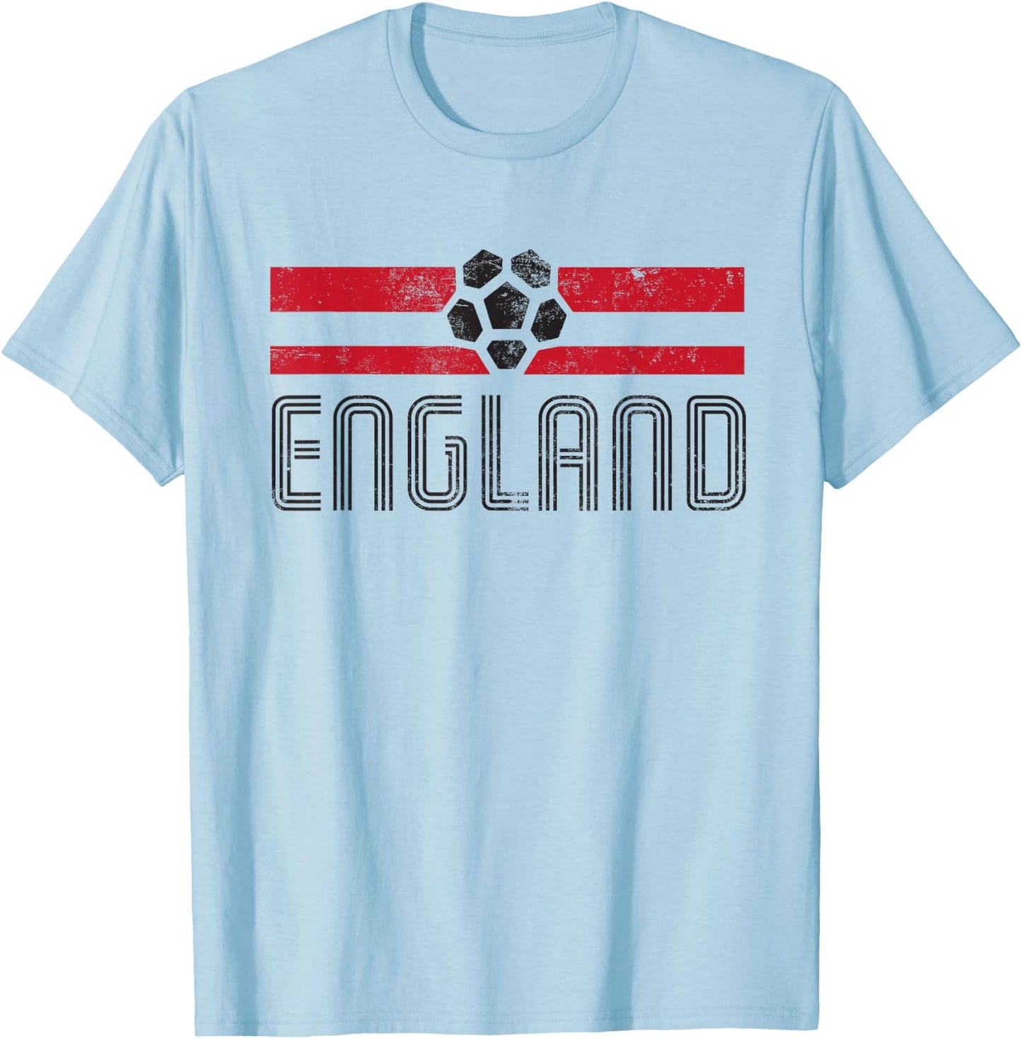 England Retro Stripe Euro Football T-Shirt - T-Shirt | Light Blue