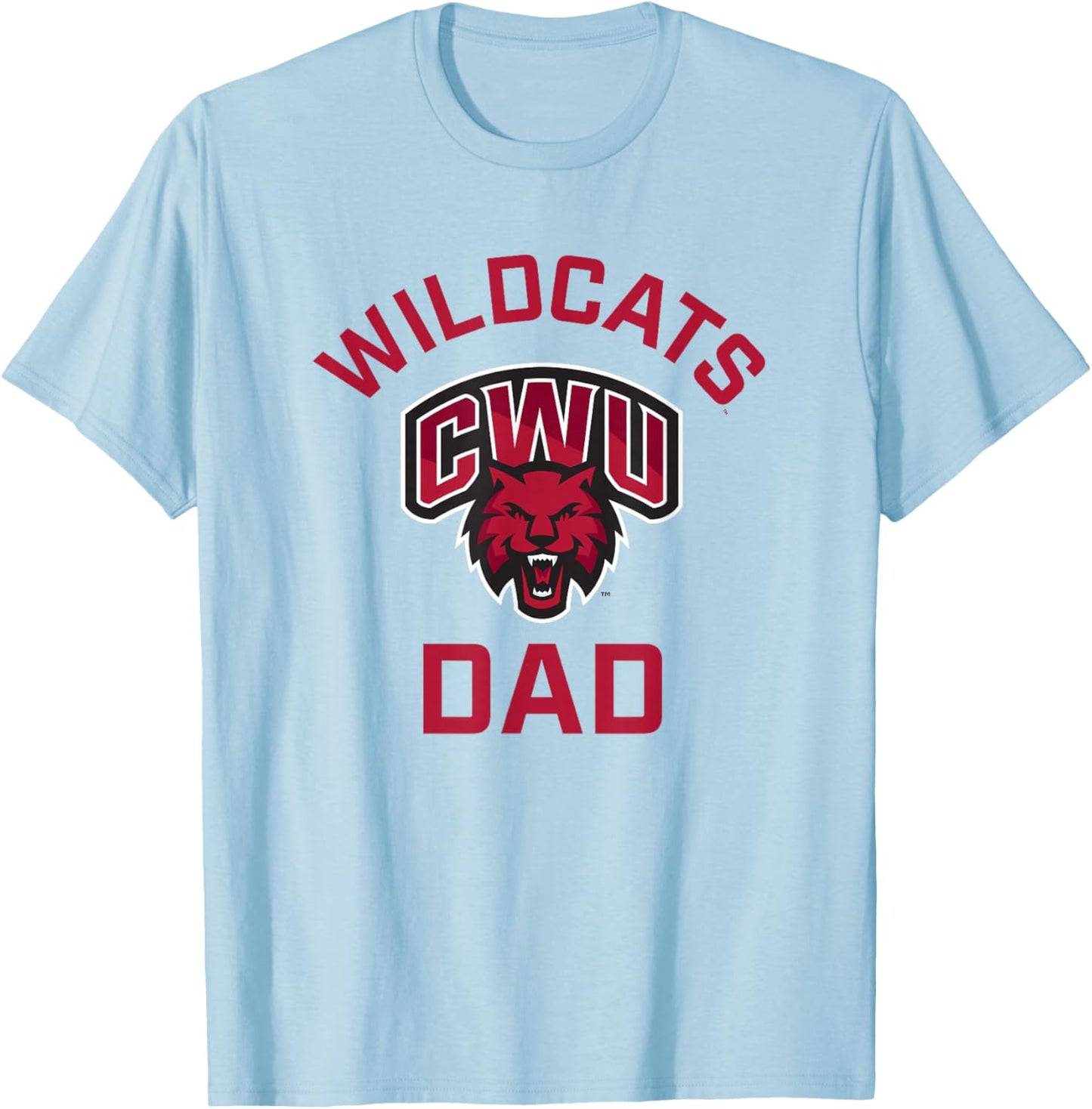 Central Washington University Wildcats Arched Dad T-Shirt - T-Shirt | Light Blue