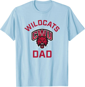 Central Washington University Wildcats Arched Dad T-Shirt - T-Shirt | Light Blue
