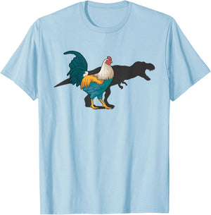 Chicken Dinosaur Shadow T Rex Hen Lover Cute Chicken Farmer T-Shirt - T-Shirt | Light Blue