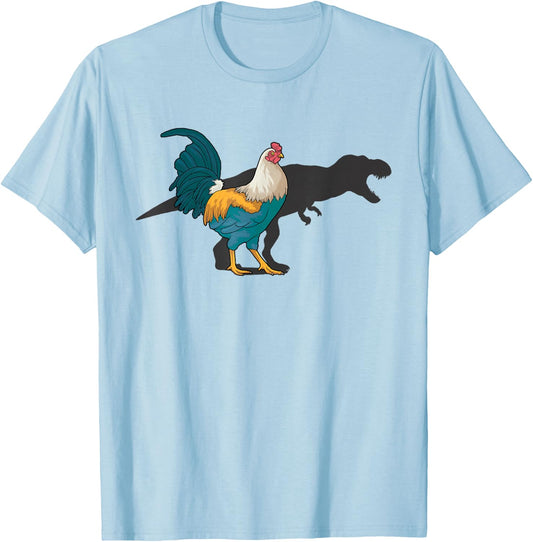 Chicken Dinosaur Shadow T Rex Hen Lover Cute Chicken Farmer T-Shirt - T-Shirt | Light Blue