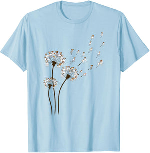 Jack Russell Terrier Dandelion Flower Funny Dog Lovers T-Shirt - T-Shirt | Light Blue