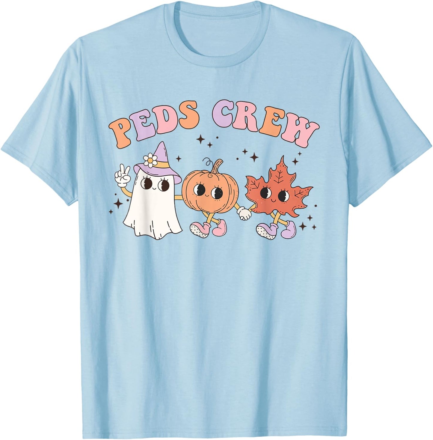 Cute Peds Crew Halloween Pediatric Nurse Pediatric T-Shirt - T-Shirt | Light Blue