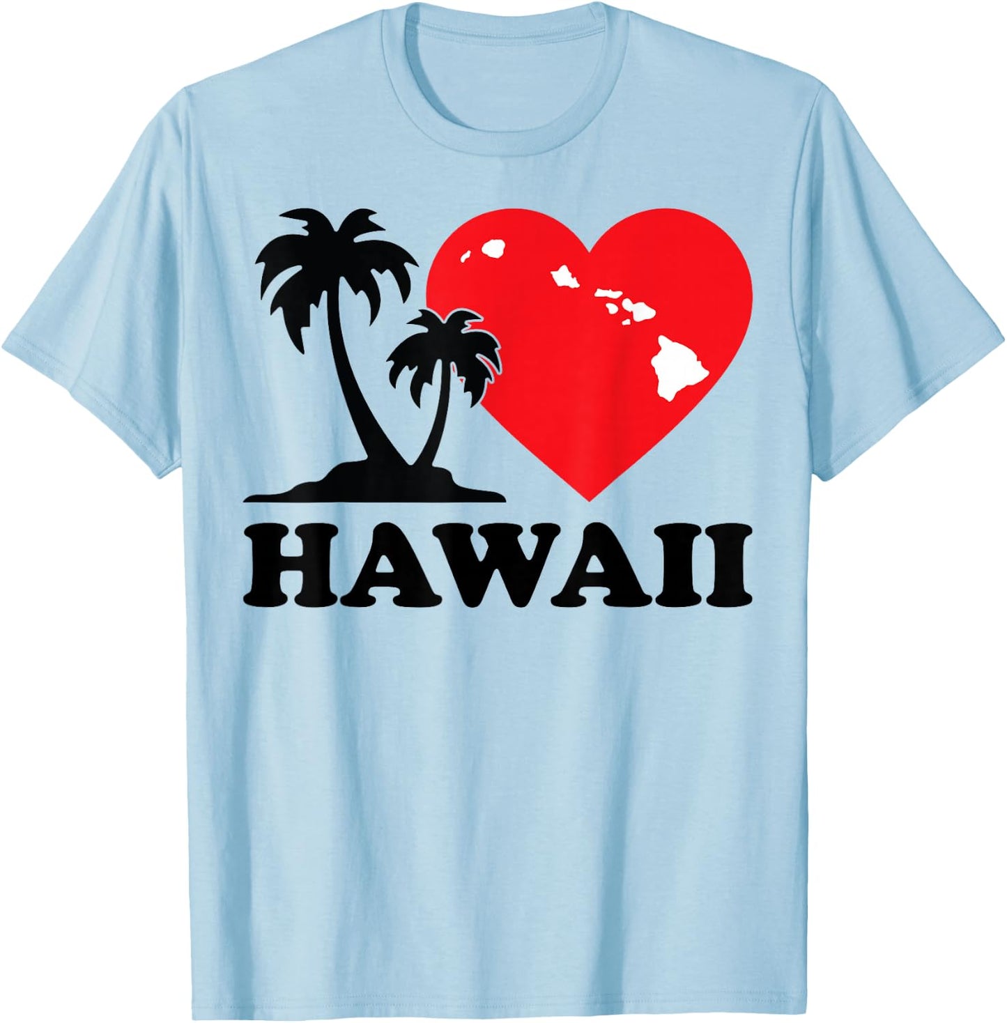 I love Hawaii Hawaiian heart palm Women Men Kids T-Shirt - T-Shirt | Light Blue