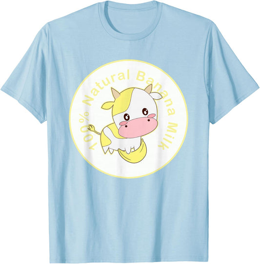 Kawaii cute Yellow cow, Kawaii Banana Milk Girl T-Shirt - T-Shirt | Light Blue