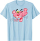 The Pink Panther Floral Fill Big Face T-Shirt - T-Shirt | Light Blue