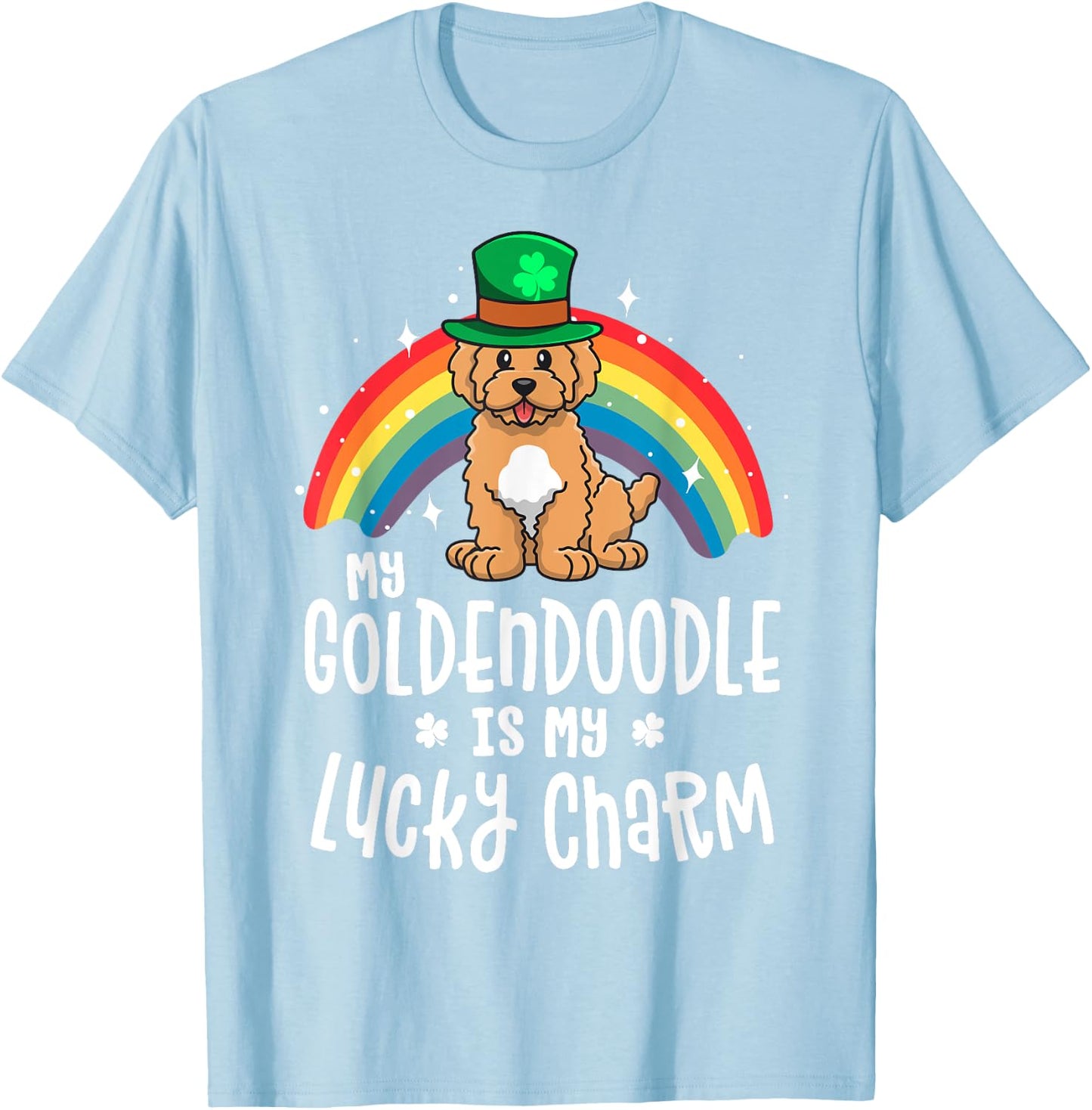 Goldendoodle Dog St Patricks Day Shirt Doodle T-Shirt - T-Shirt | Light Blue
