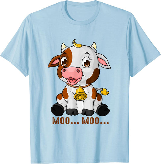 Moo Cow Funny Farmer cow Design for a moo moo T-Shirt - T-Shirt | Light Blue