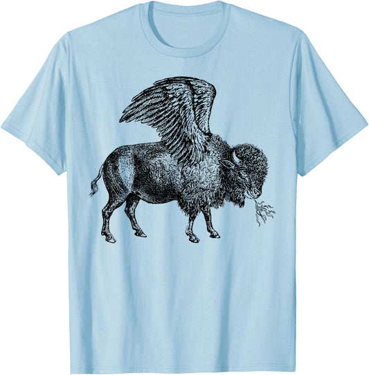Funny design Buffalo Wings Hot Foodie Chicken Bison Vintage T-Shirt - T-Shirt | Light Blue