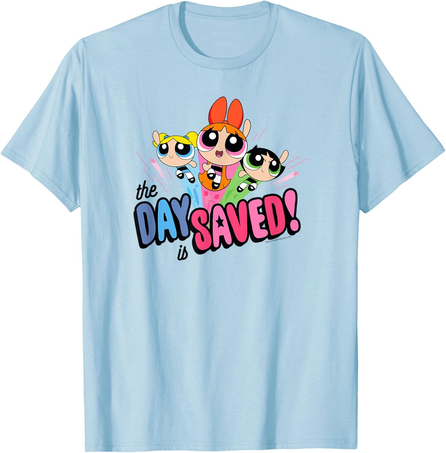 Powerpuff Girls The Day is Saved T-Shirt - T-Shirt | Light Blue