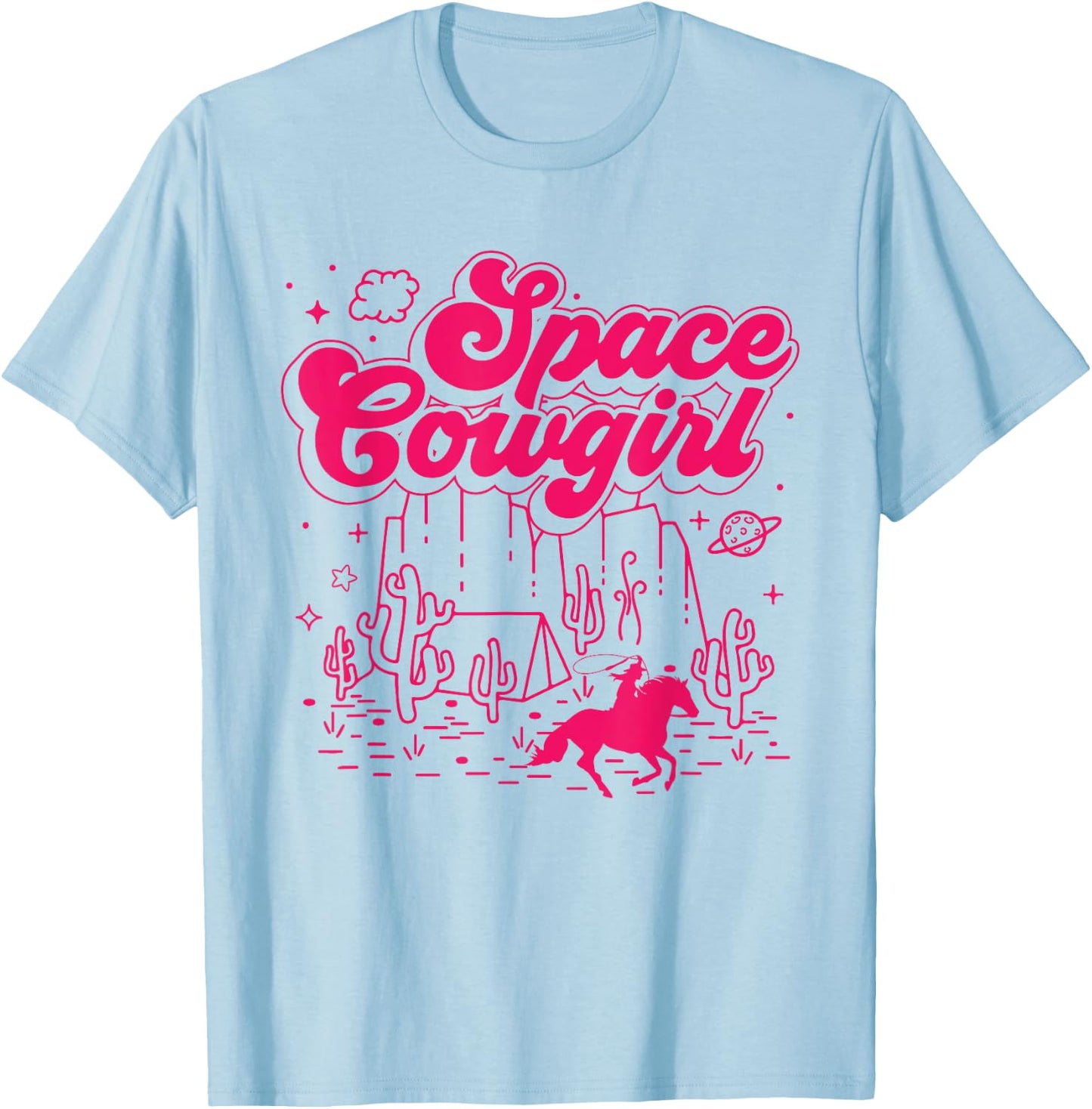 Space Cowgirls Shirt Bachelorette Party Rodeo Girls Women T-Shirt - T-Shirt | Light Blue