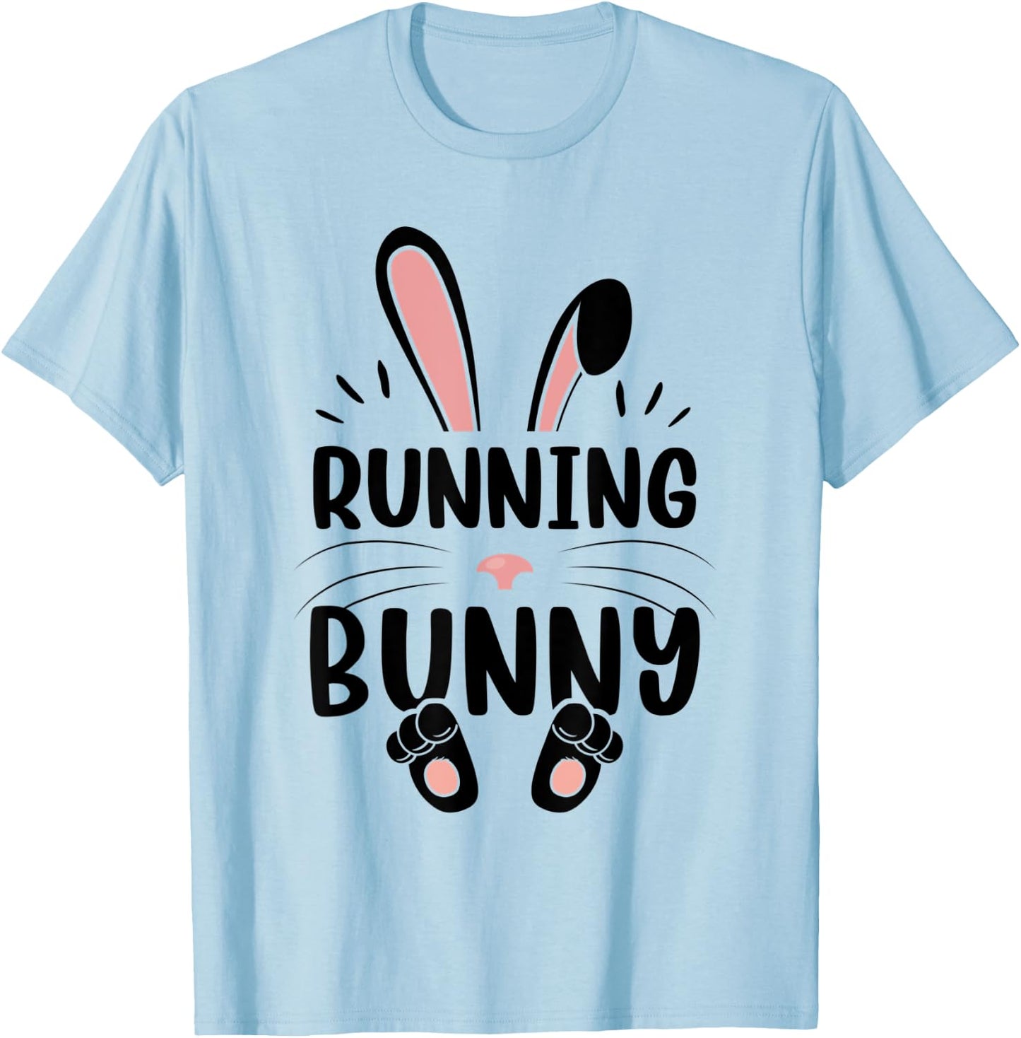 Running Bunny Funny Matching Easter Bunny Egg Hunting T-Shirt - T-Shirt | Light Blue