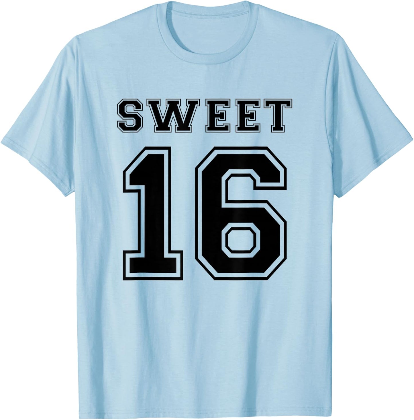 Girls Sweet 16 Present Birthday Party Football Jersey T-Shirt - T-Shirt | Light Blue