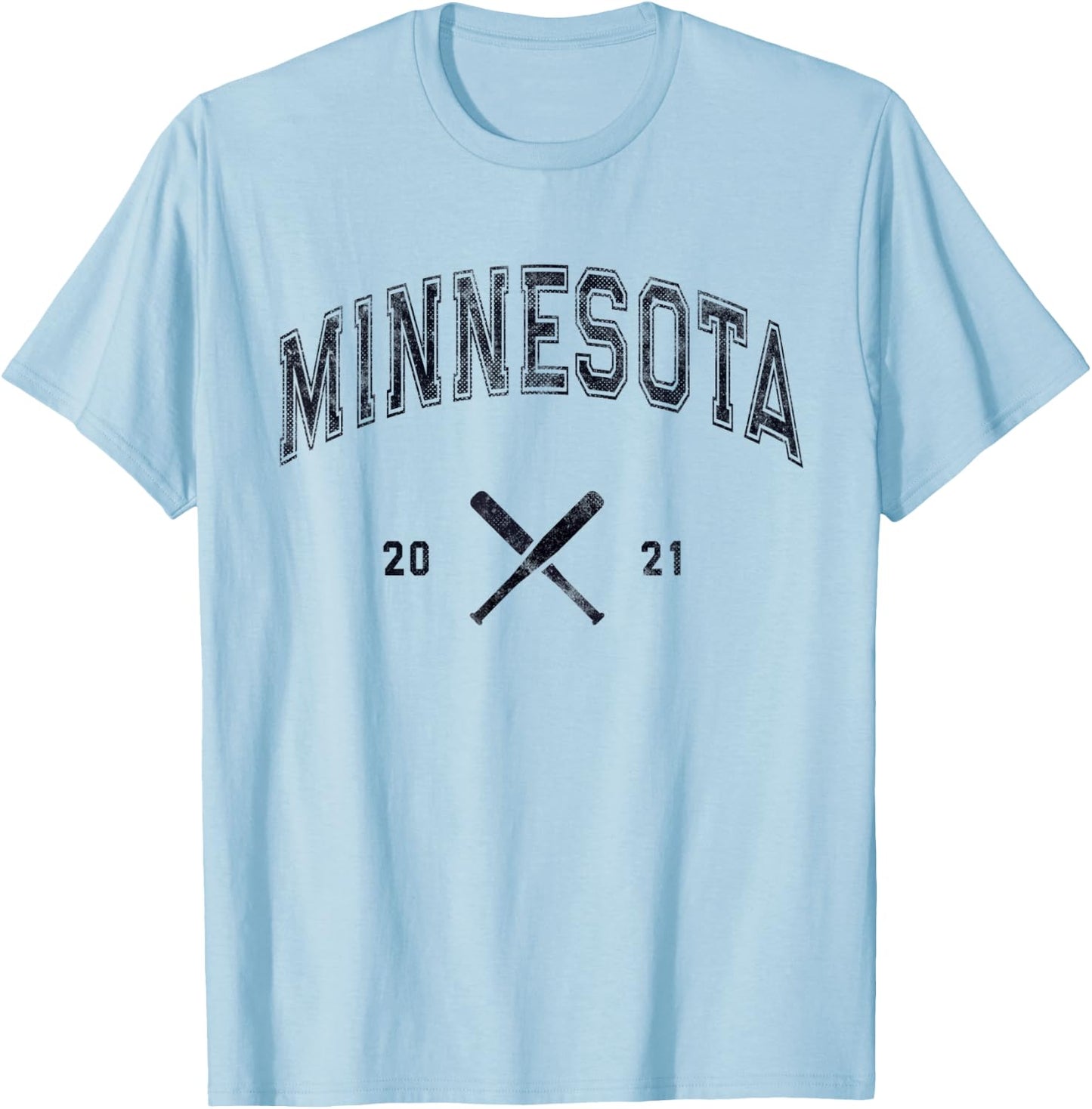 MINNESOTA Baseball State Softball Love MN 2021 Vintage T-Shirt - T-Shirt | Light Blue